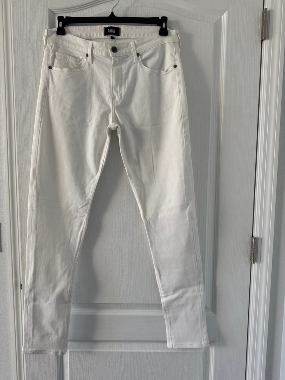 PAIGE Men's White Slim Straight Jeans - Clean Cut